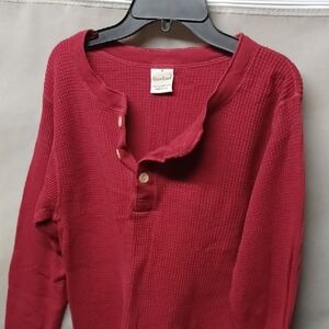 Great Land Red Waffle Knit Henley